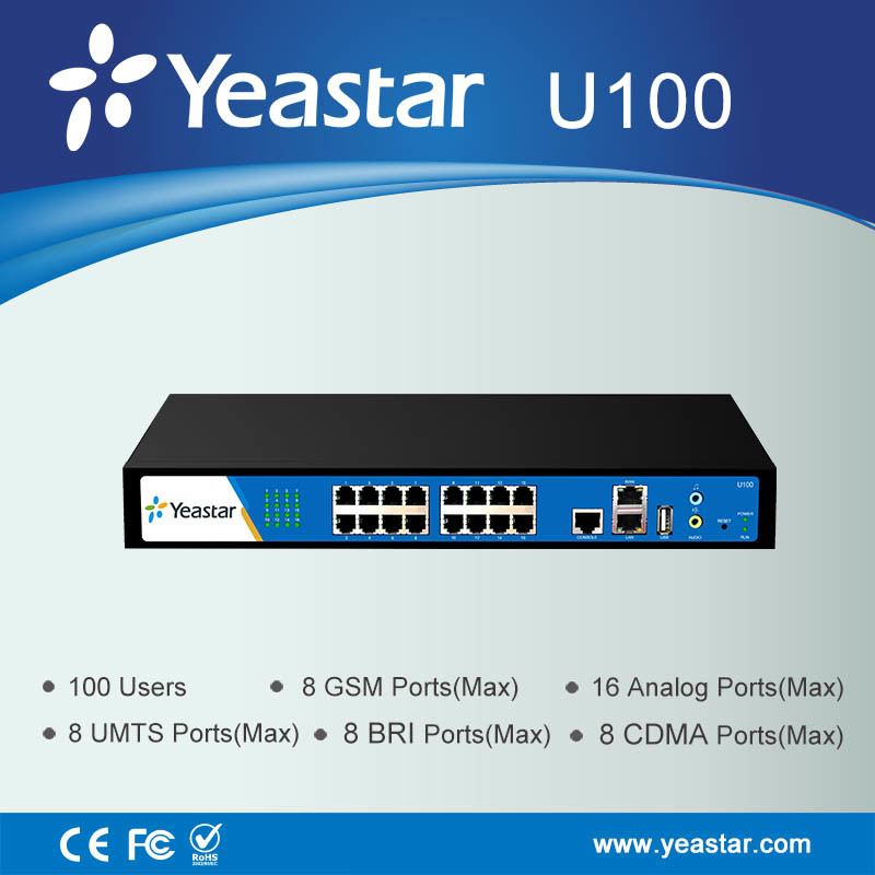 Yeastar 100 Users Affordable Modular Design Hybrid IP PBX