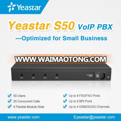 Customizable Yeastar S50 IP PBX with GSM/3G/4G Network 50 extensions Cheap